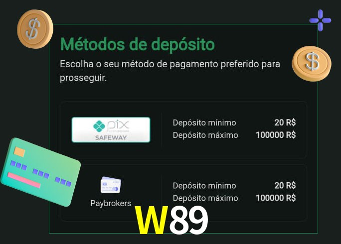O cassino W89 oferece uma grande variedade de métodos de pagamento